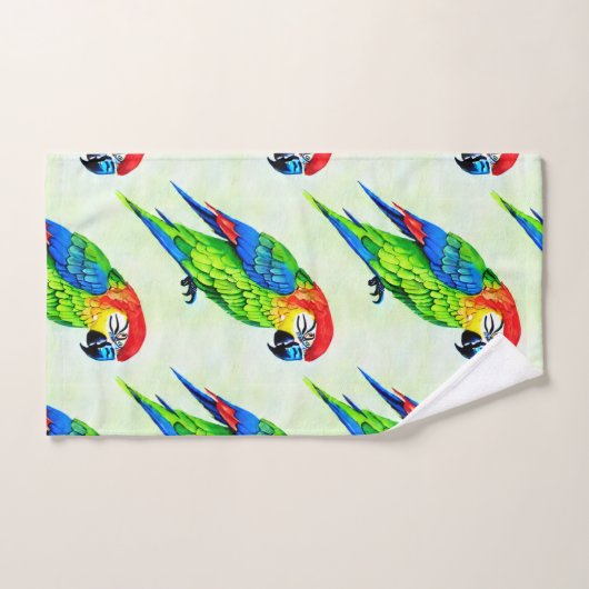 Prachtige kleurrijke papegaai bad handdoek (Handdoek)