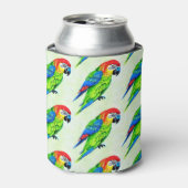 Prachtige kleurrijke papegaai blikjeskoeler (Blikje Voorkant)