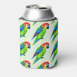 Prachtige kleurrijke papegaai blikjeskoeler