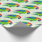 Prachtige kleurrijke papegaai cadeaupapier (Hoek)