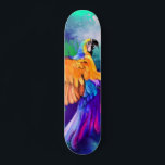 Prachtige kleurrijke papegaai - Gemigreerde Waterv Persoonlijk Skateboard<br><div class="desc">Beautiful Colorful Parrot - Migned Watercolor Art Painting Tropical Exotic Bird</div>