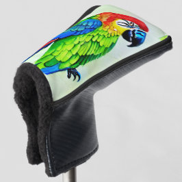 Prachtige kleurrijke papegaai golfheadcover