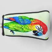 Prachtige kleurrijke papegaai golfheadcover (Voorkant)