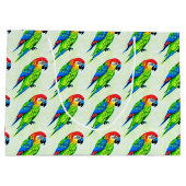 Prachtige kleurrijke papegaai groot cadeauzakje (Achterkant)