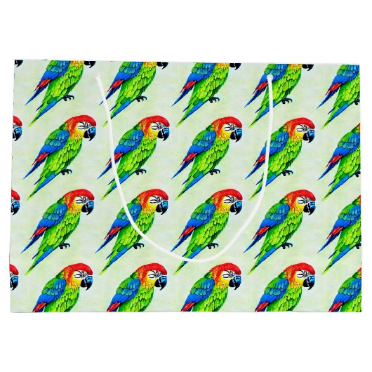 Prachtige kleurrijke papegaai groot cadeauzakje (Achterkant)