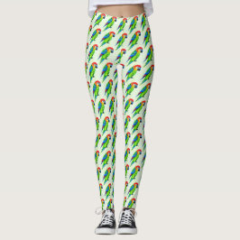 Prachtige kleurrijke papegaai leggings