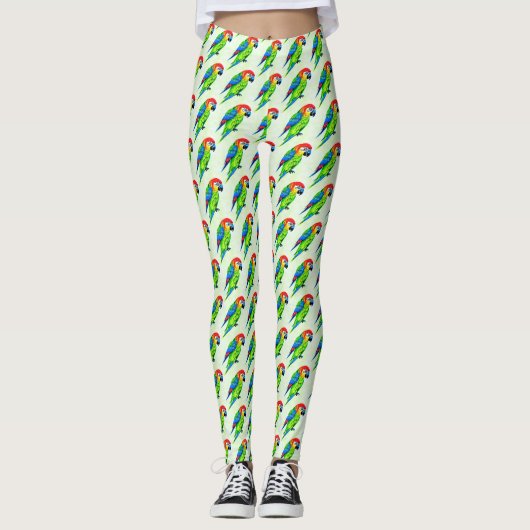Prachtige kleurrijke papegaai leggings (Voorkant)