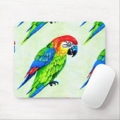 Prachtige kleurrijke papegaai muismat (Met muis)