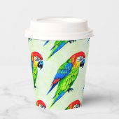 Prachtige kleurrijke papegaai papieren bekers (Voorkant)
