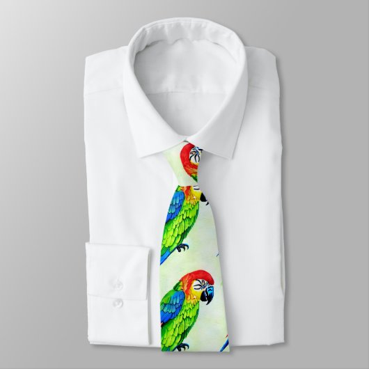 Prachtige kleurrijke papegaai stropdas (Gebonden)