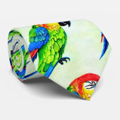 Prachtige kleurrijke papegaai stropdas (Opgerold)