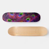 Prachtige kleurrijke peacock-veren persoonlijk skateboard (Horizontaal)
