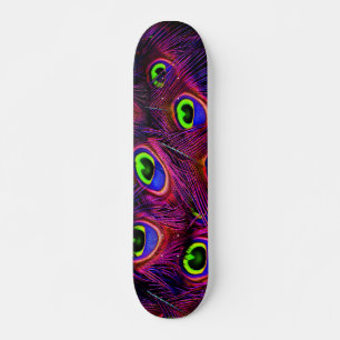 Prachtige kleurrijke peacock-veren persoonlijk skateboard