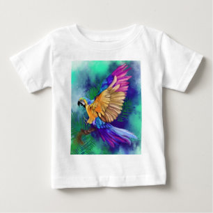 Prachtige kleurrijke perrot Baby-T-Shirt-schilderi