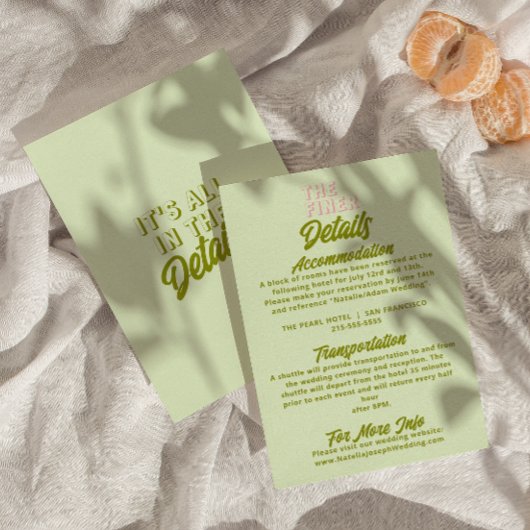 Prachtige Kleurrijke Retro Funky Moderne Trouwdeta Informatiekaartje