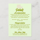 Prachtige Kleurrijke Retro Funky Moderne Trouwdeta Informatiekaartje (Voorkant)