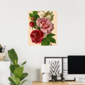 Prachtige kleurrijke Rozen Poster (Thuiskantoor)
