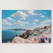 Prachtige kleurrijke Santorini Legpuzzel (Horizontaal)