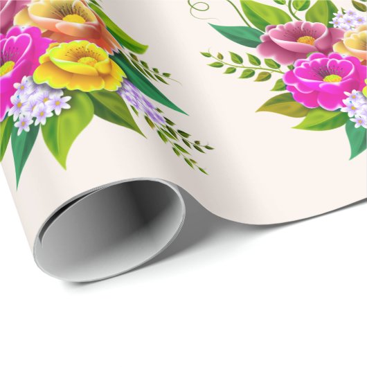 Prachtige kleurrijke ventilator Bouquet op Ivory Cadeaupapier (Rol Hoek)