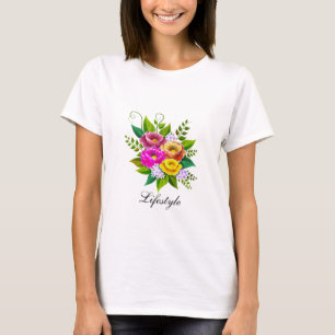 Prachtige kleurrijke ventilator Bouquet T-shirt