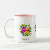 Prachtige kleurrijke ventilator Bouquet Tweekleurige Koffiemok (Links)