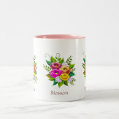 Prachtige kleurrijke ventilator Bouquet Tweekleurige Koffiemok (Center)