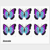 Prachtige, kleurrijke vlinder vierkante sticker (Vel)
