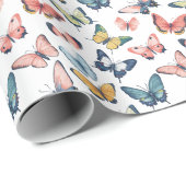 Prachtige kleurrijke vlinderprint cadeaupapier (Rol Hoek)