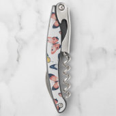 Prachtige kleurrijke vlinderprint kurkentrekker (Achterkant)