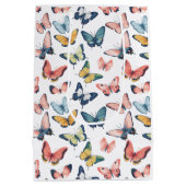 Prachtige kleurrijke vlinderprint medium cadeauzakje (Achterkant)