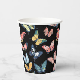 Prachtige kleurrijke vlinderprint papieren bekers