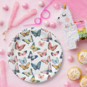 Prachtige kleurrijke vlinderprint papieren bordje (Feest)