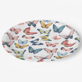 Prachtige kleurrijke vlinderprint papieren bordje (Gekanteld)