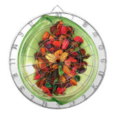 Prachtige, kleurrijke vormgeving van het roos dartbord (Voorkant)