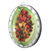 Prachtige, kleurrijke vormgeving van het roos dartbord (Voorkant Rechts)