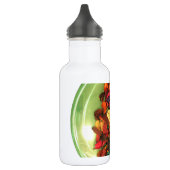 Prachtige, kleurrijke vormgeving van het roos waterfles  (Links)