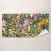 prachtige kleurrijke weide van wilde bloemen badhanddoek (Badhanddoek)