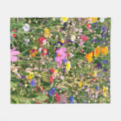 prachtige kleurrijke weide van wilde bloemen fleece deken (Voorkant (Horizontaal))