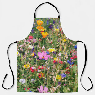 prachtige kleurrijke weide van wilde bloemen schort