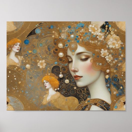Prachtige Klimt geïnspireerde kunst 1, Donna van R Poster (Voorkant)