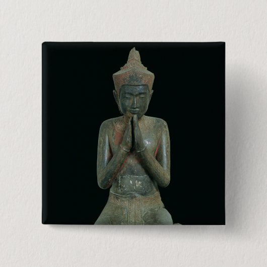 Prachtige knielfiguur vierkante button 5,1 cm (Voorkant)