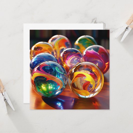 Prachtige knikkers kaart (Voorkant / Achterkant in situ)