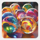 Prachtige knikkers vierkante sticker (Voorkant)