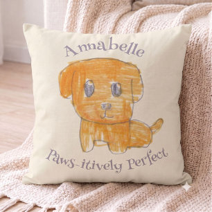 Prachtige, knuffelige gouden puppy-hond-kind kunst kussen