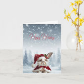 Prachtige konijn Kerstmis Kaart (Gele Bloem)