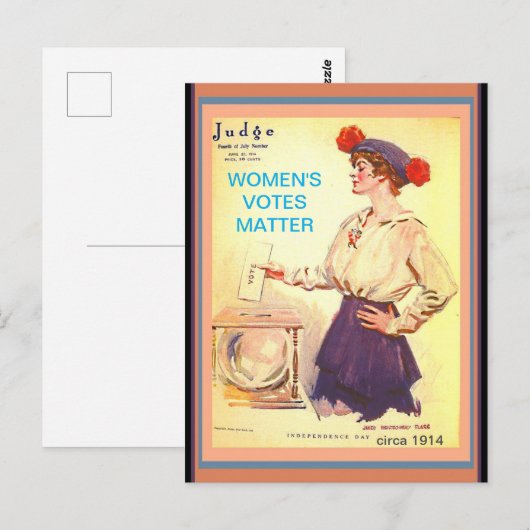 Prachtige  kopie stemrechten vrouwen 1914 briefkaart (Voorkant / Achterkant)
