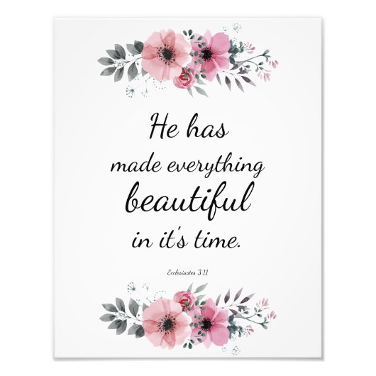 Prachtige kostbare scripts Bijbelprijsopgave Verse Foto Afdruk (Voorkant)