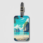 Prachtige Krabi Thailand Tropisch Paradijs Reizen Bagagelabel (Voorkant (verticaal))