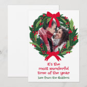 Prachtige Krans CUSTOM FOTO KERST Feestdagenkaart (Voorkant / Achterkant)