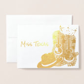 Prachtige Kroon Cowboylaars Goud Bedankt Folie Kaarten (Voorkant met envelop)